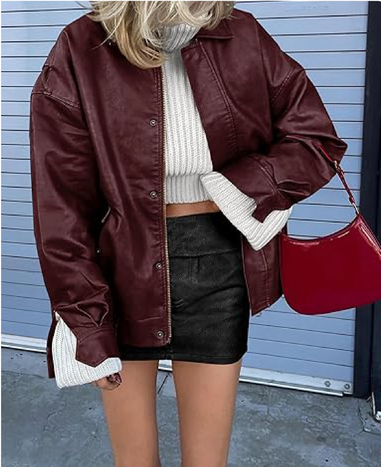 Women’s Faux Leather Motorcycle Jacket | Classic Moto Style