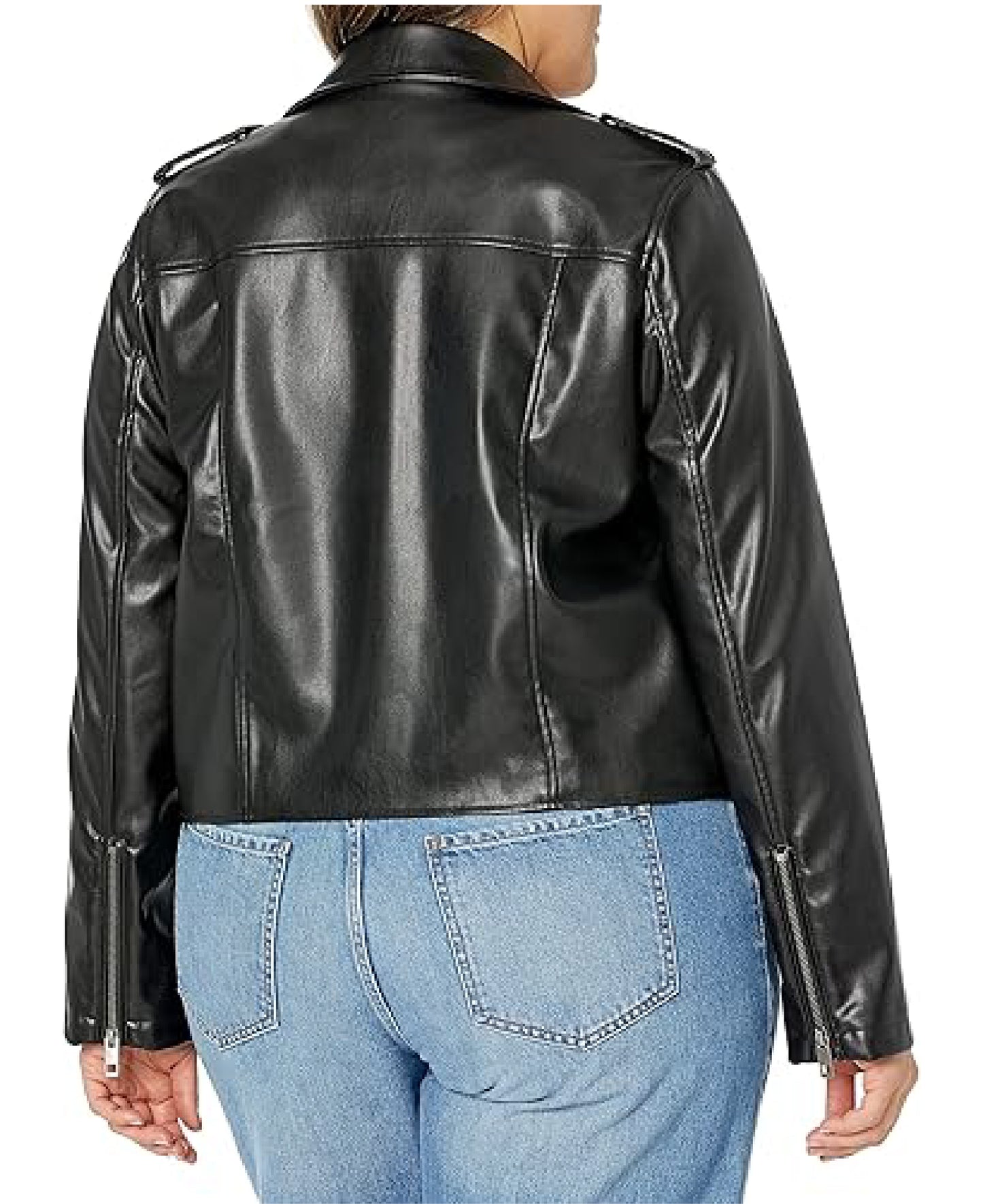 Women’s Heather Faux Leather Moto Jacket | Classic Moto Style