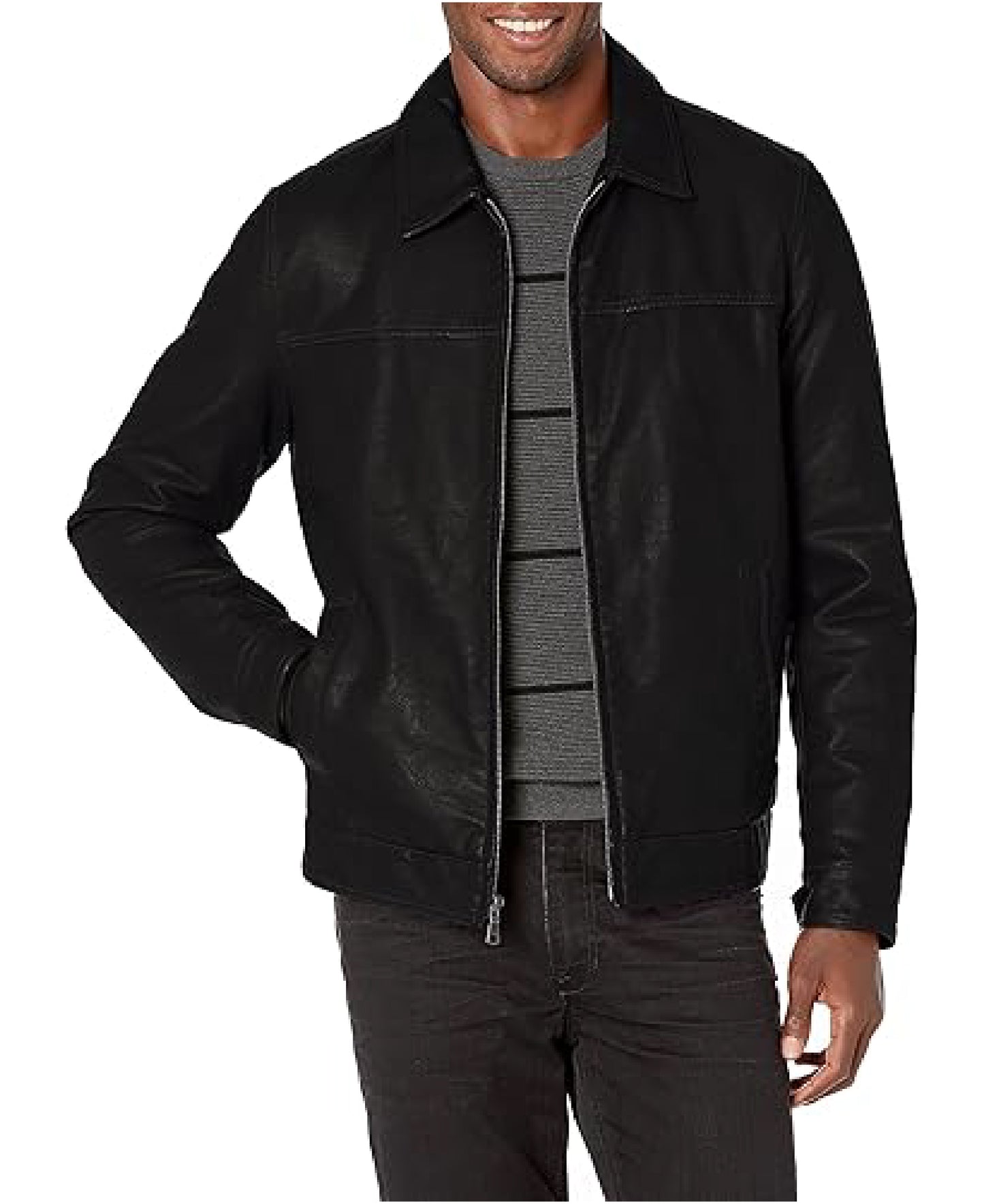 Men’s Classic Faux Leather Jacket | Timeless Style & Comfort