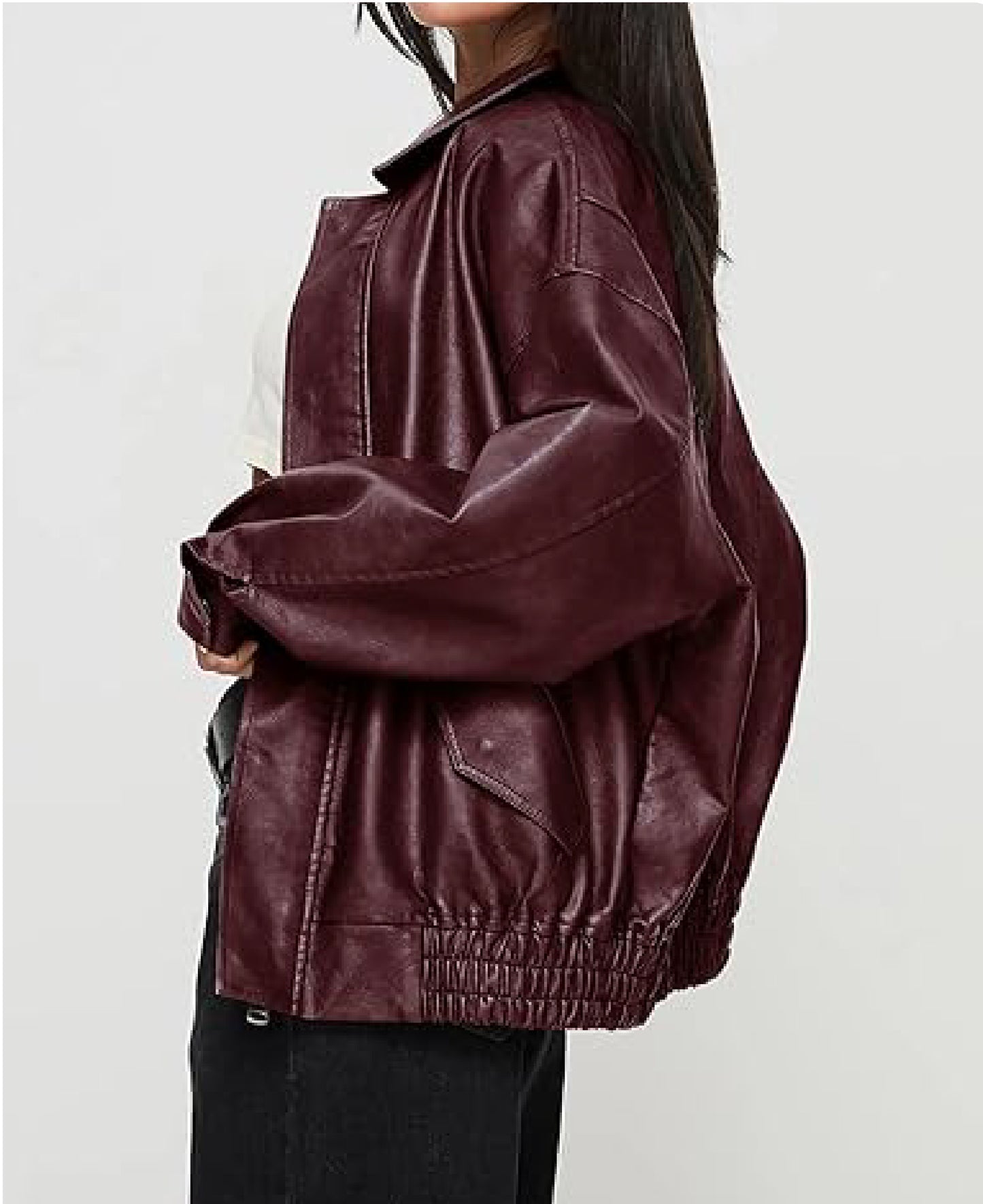 Women’s Faux Leather Motorcycle Jacket | Classic Moto Style
