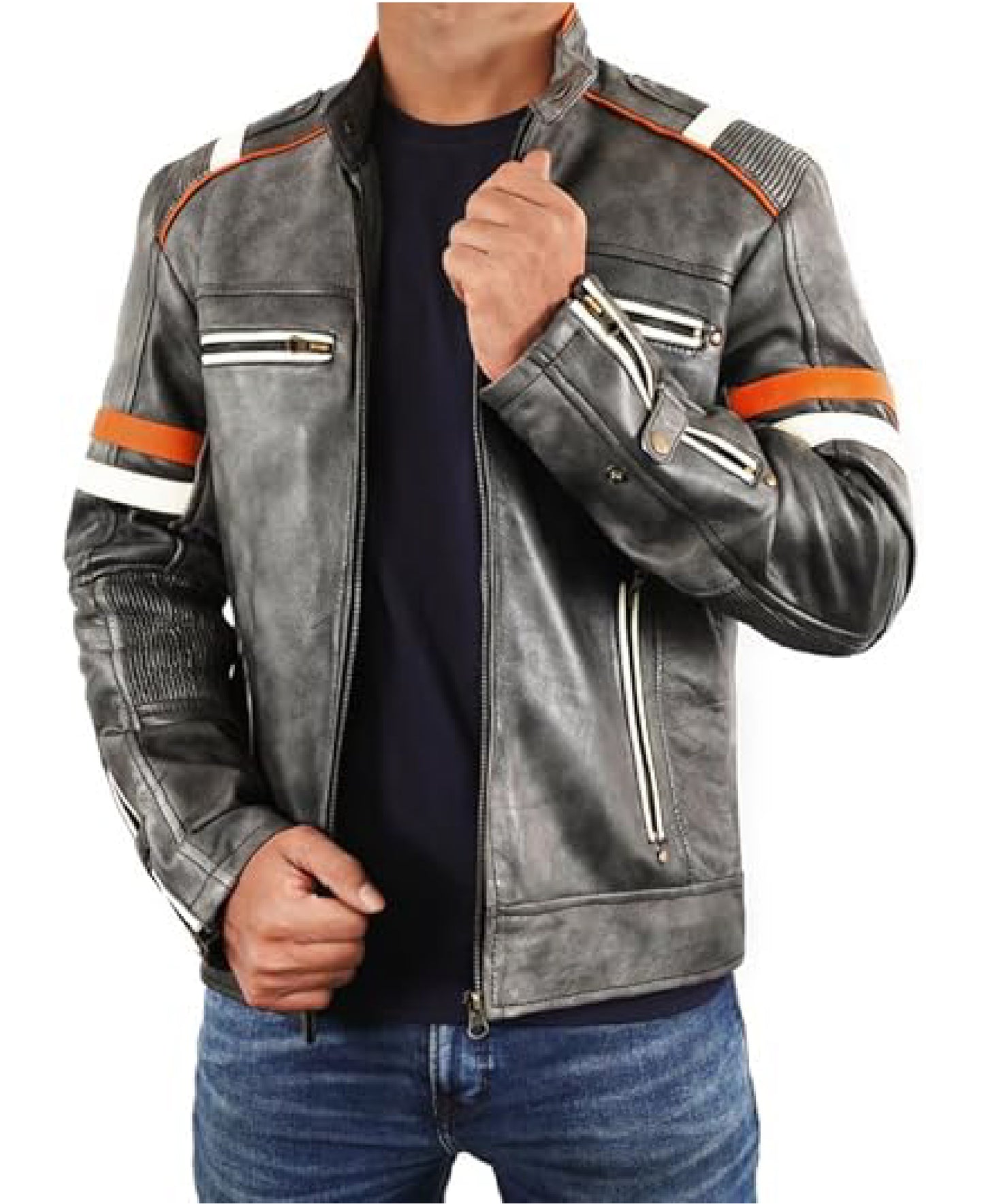 Harley Black Distressed Leather Biker Jacket for Men | Premium Motorcycle Style