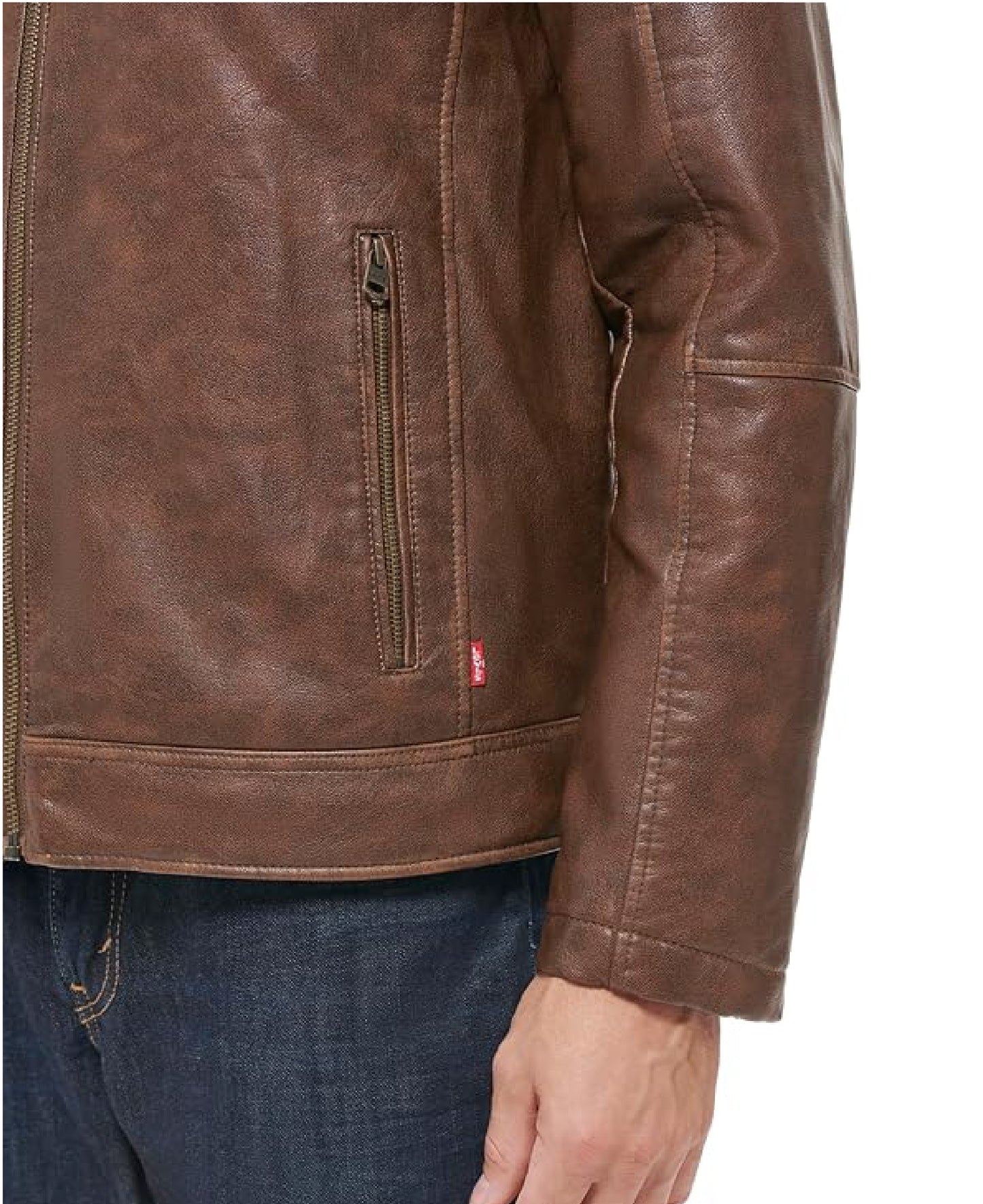 Men’s Dylan Faux Leather Racer Jacket | Classic Sleek Style