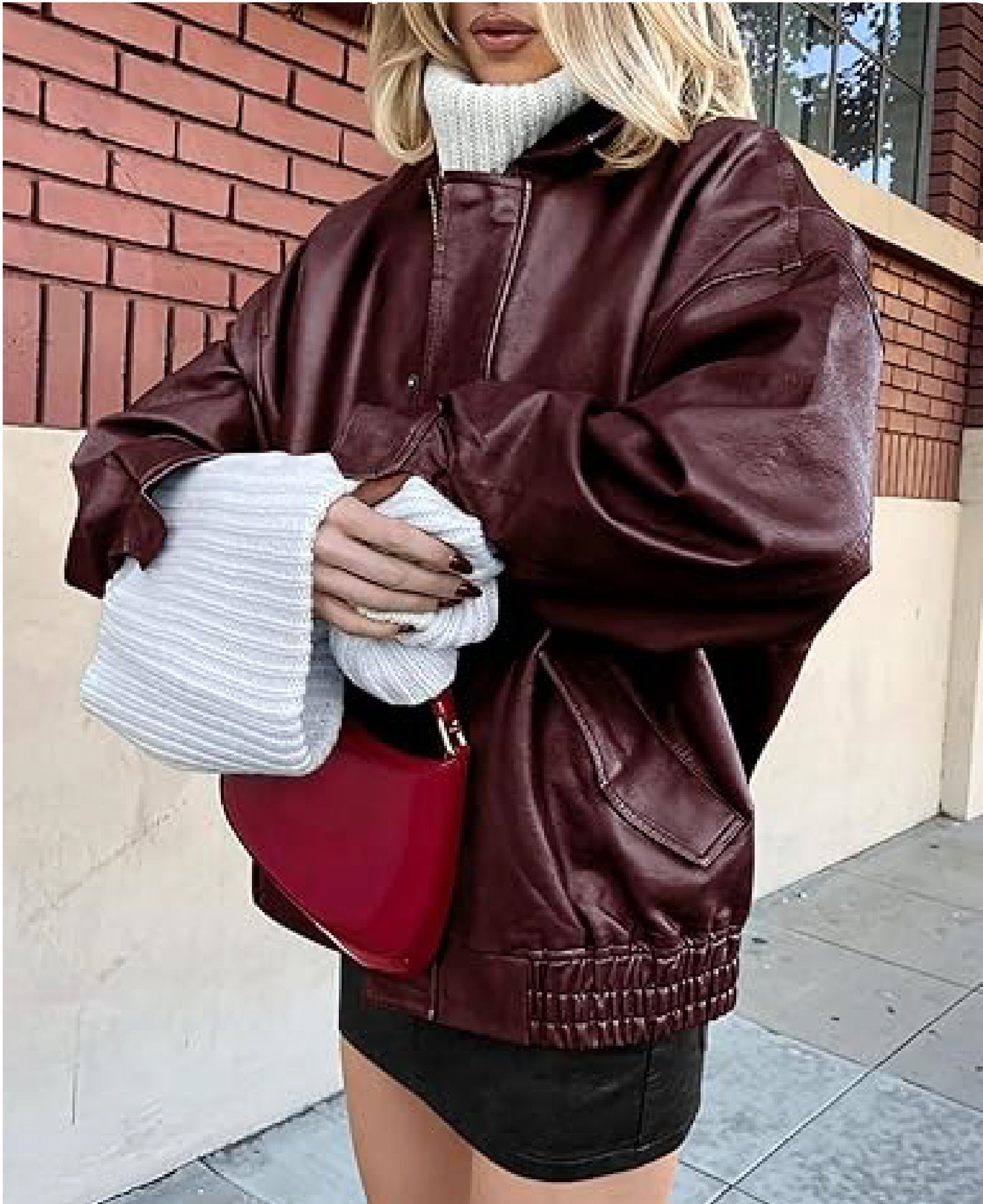 Women’s Faux Leather Motorcycle Jacket | Classic Moto Style